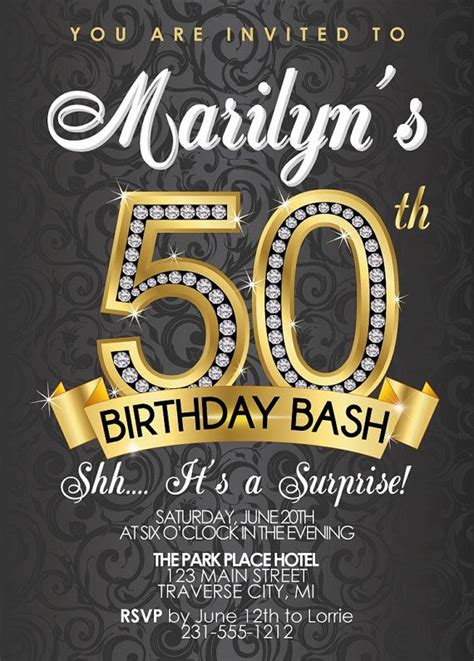 50th birthday invitations free|1K+ Free 50th Birthday Invitation Templates .